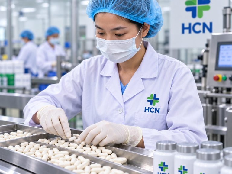 Gia công bột chất xơ tại nhà máy HCN Pharma