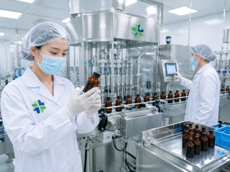 Gia công trà trái cây tại nhà máy HCN Pharma