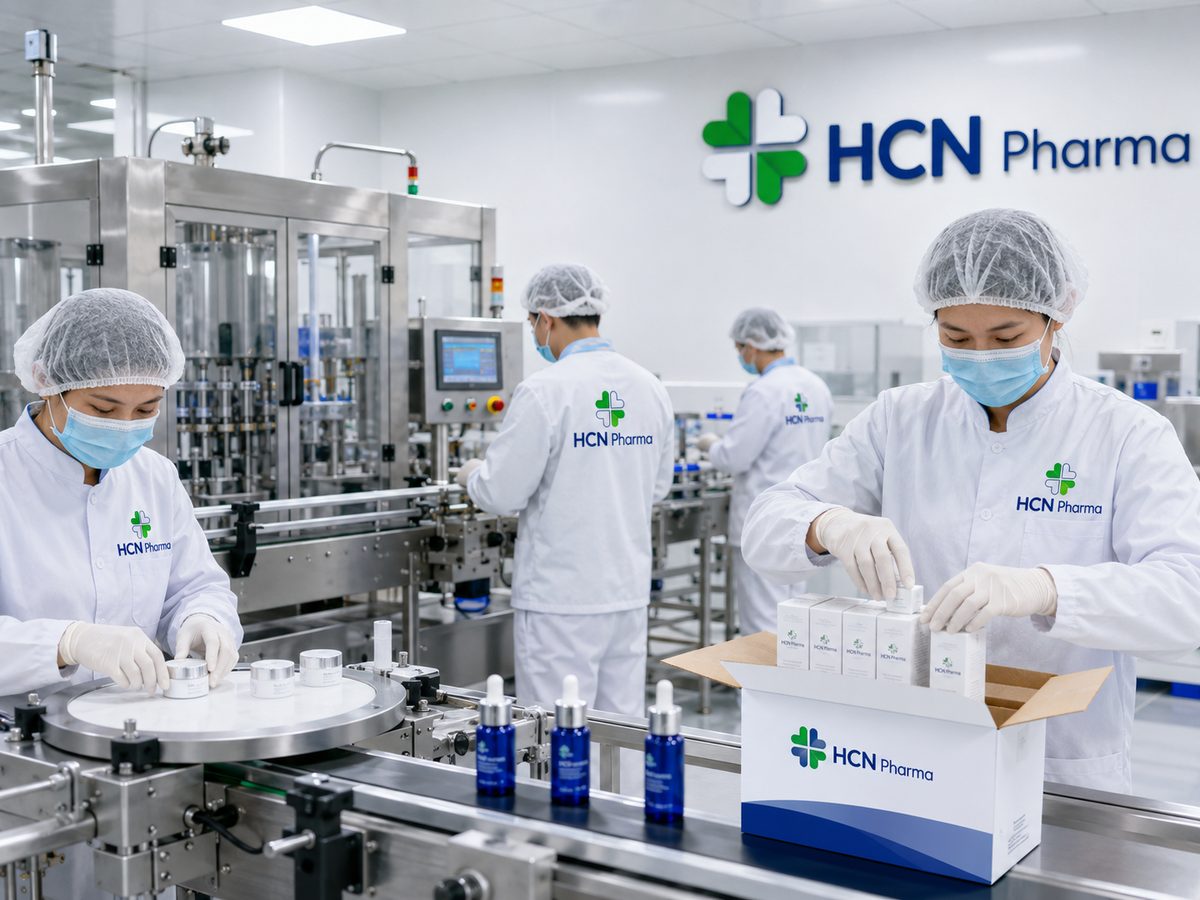 Gia công kem dưỡng da tay tại nhà máy HCN Pharma