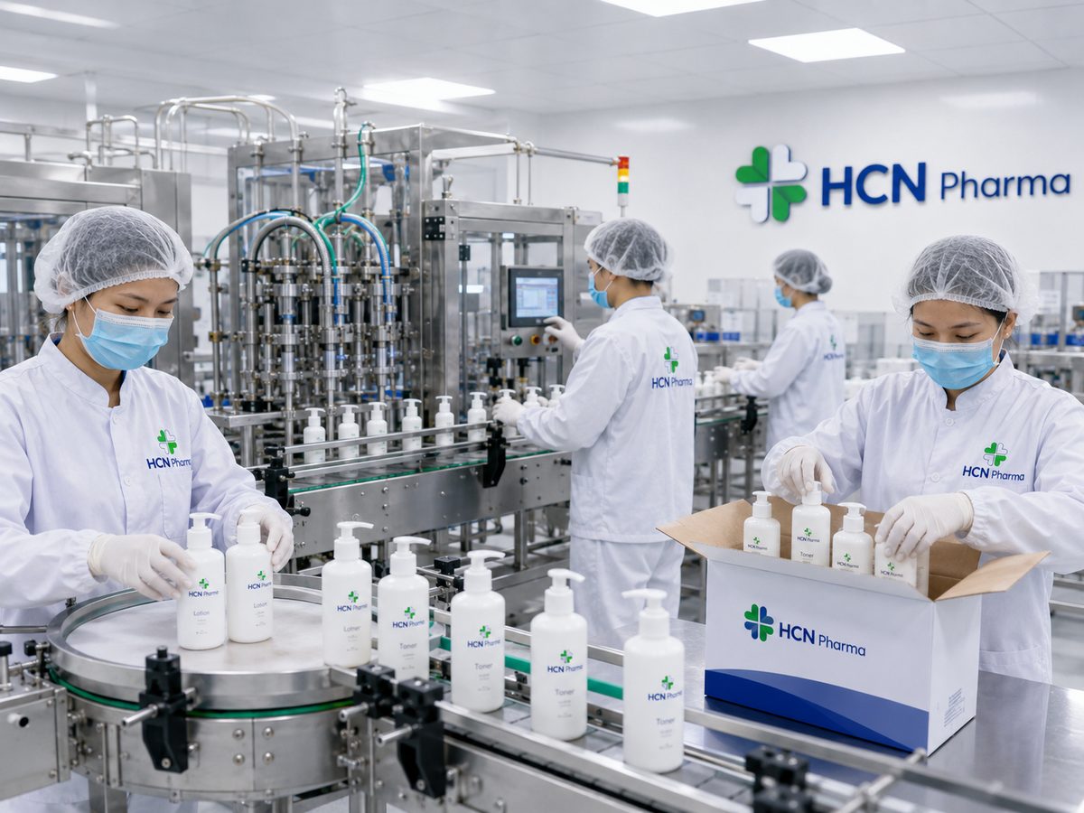 Gia công kem làm sáng da tại nhà máy HCN Pharma