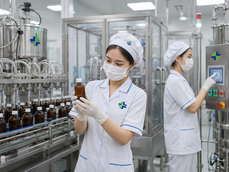 Gia công bột trái cây pha uống tại nhà máy HCN Pharma