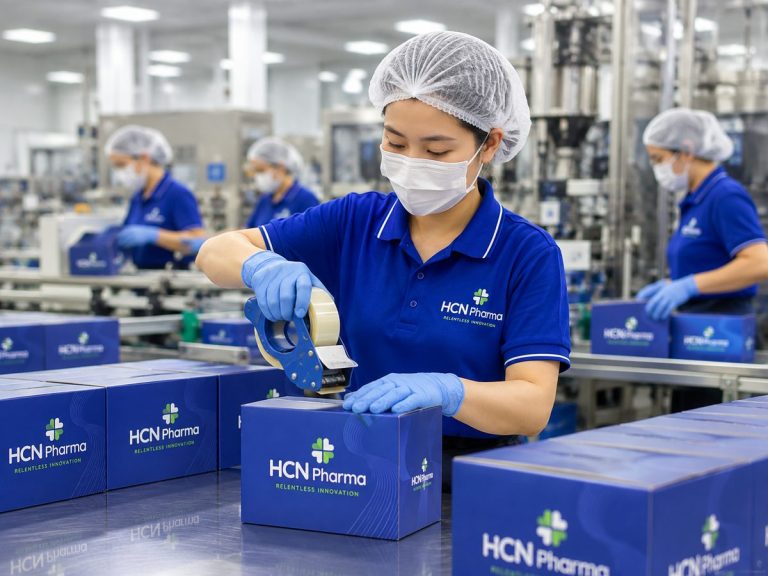 Gia công muối chấm tại nhà máy HCN Pharma