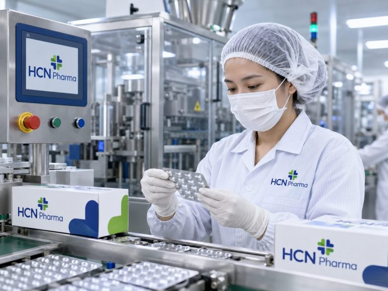 Gia công viên nang thảo dược tại nhà máy HCN Pharma