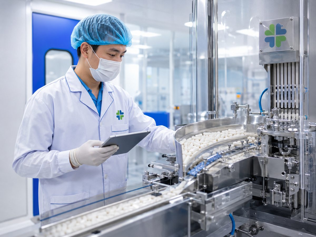 Sơ chế dược liệu gia công tại nhà máy HCN Pharma